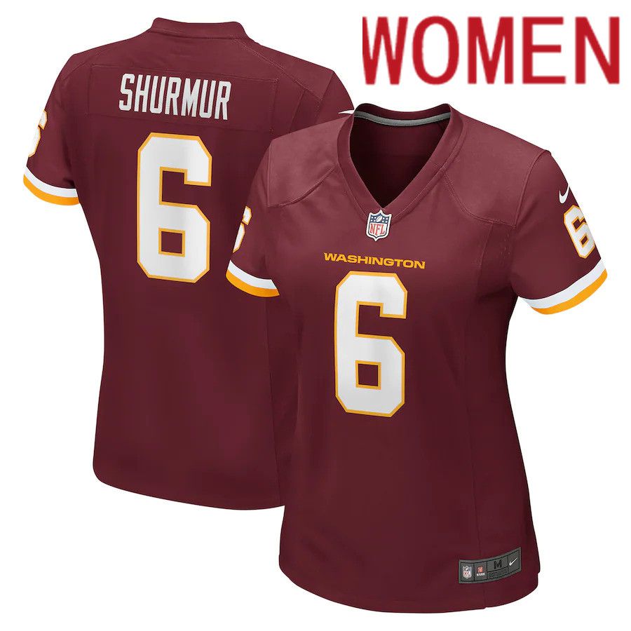 Women Washington Redskins #6 Kyle Shurmur Nike Burgundy Game NFL Jersey